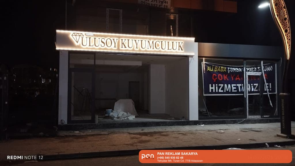Pan Reklam • Sakarya reklam – Pan Reklam tabela ve kutu harf imalatı örnek uygulama görseli.